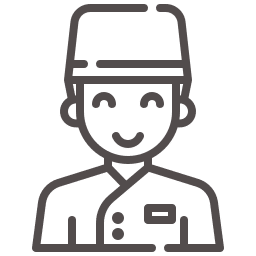 Icon of smiling bellhop in uniform