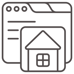 Icon of a house within a web browser window