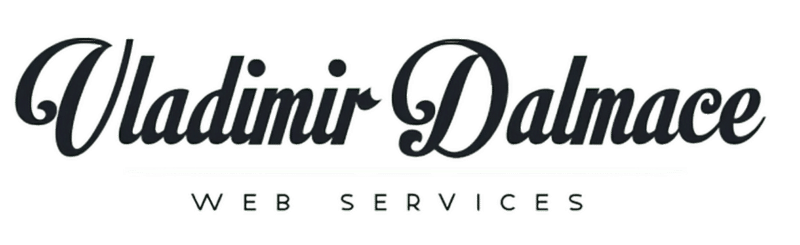 Vladimir Dalmace Web Services logo in cursive script